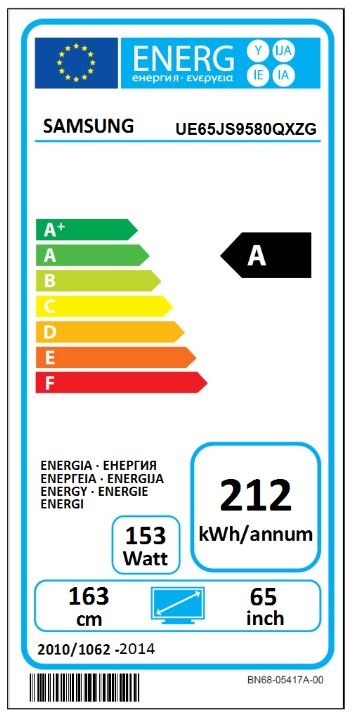 Energie-Label Samsung Ue65js9580 (65", 4K)