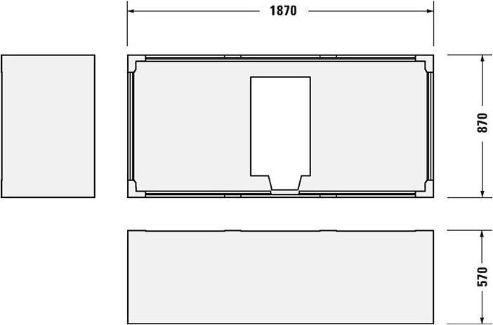 Image du produit Duravit Support de baignoire VERO AIR pour 700414, 190x90 cm (187 cm, 187 cm)