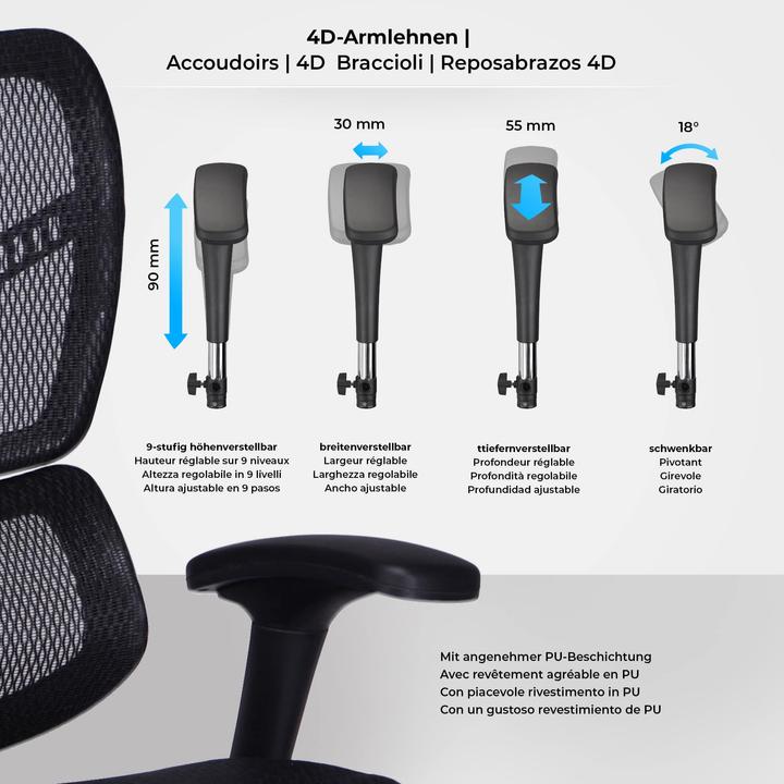 Actual product image CLP Office chair Norfolk Ergonomic, black