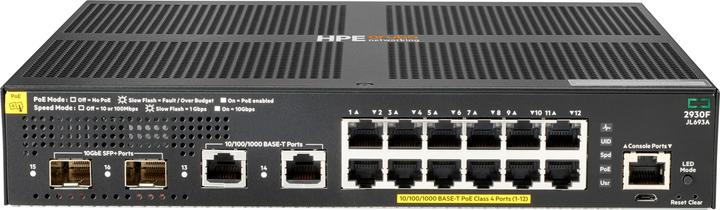HPE Aruba 2930F 12G PoE+ 2G/2SFP+ Switch (12 Ports)