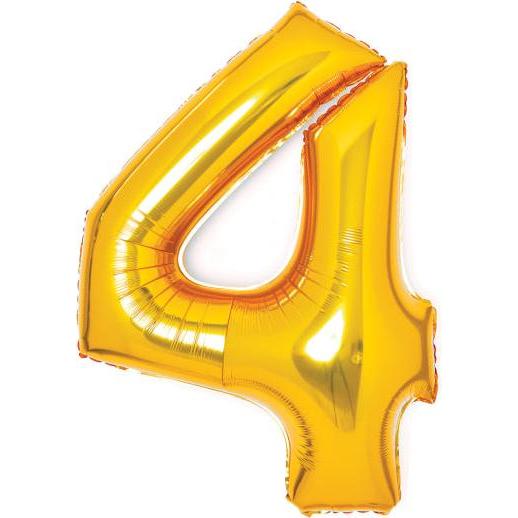 Amscan Folienballon gold, 66cm, Nummer 4
