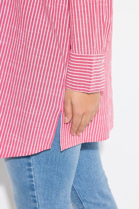 Produktbild Ulla Popken Longbluse, Streifen, A-Linie, Hemdkragen, Langarm (50, 52)