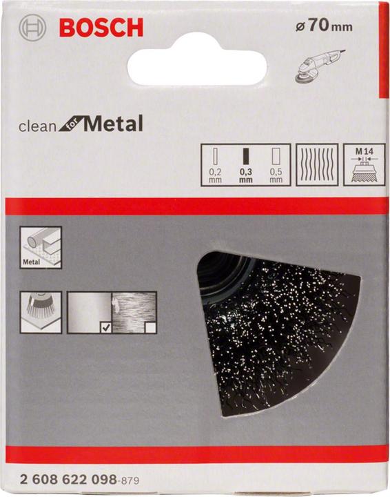 Produktbild Bosch Professional Zubehör PRO Metal clean Topfbürste, 70 x 0,3 mm, Gewinde