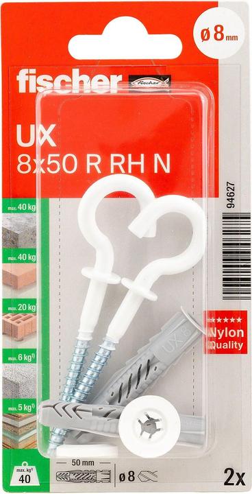 Image du produit Fischer 94627 Unidue UX 8X50 R RH N NV (2 pcs)