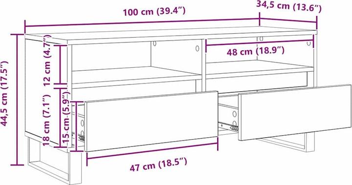 Produktbild vidaXL TV-Schränk (100 x 44.50 x 44.50 cm)