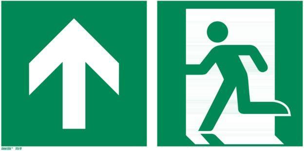 Energy Label Promat Emergency exit sign Straight ahead, through the door or upwards
