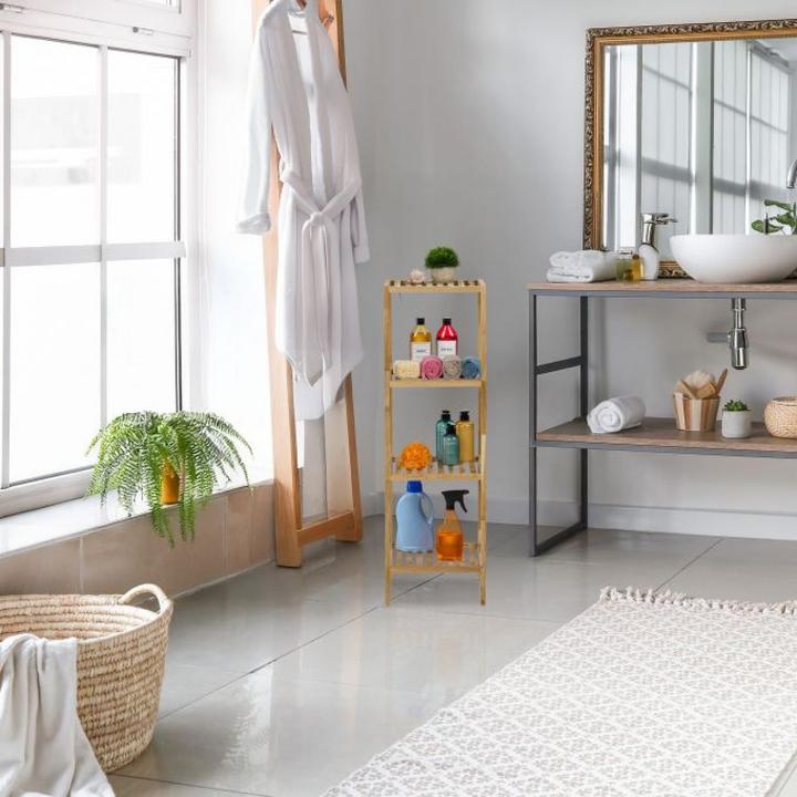 Image du produit Relaxdays Étagère de bain (35.50 x 35.50 x 80 cm)