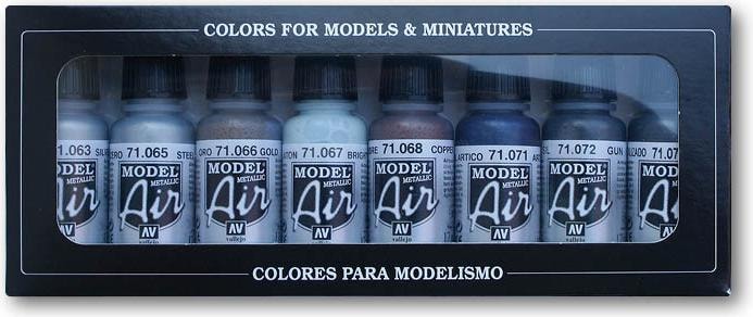 Vallejo 71.176, 17 ml, Black, Blue, Brass, Copper, Gold, Silver, Metallic, Bottle