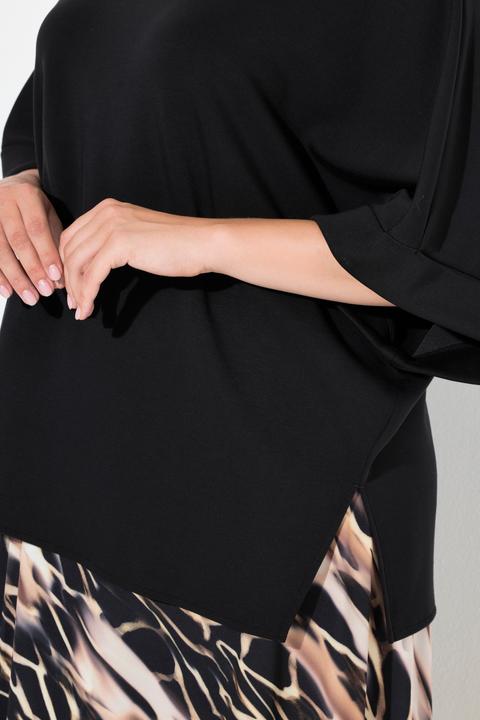 Produktbild Ulla Popken Sweat-Poncho, oversized, Stehkragen, Halbarm (58, 60, 62)