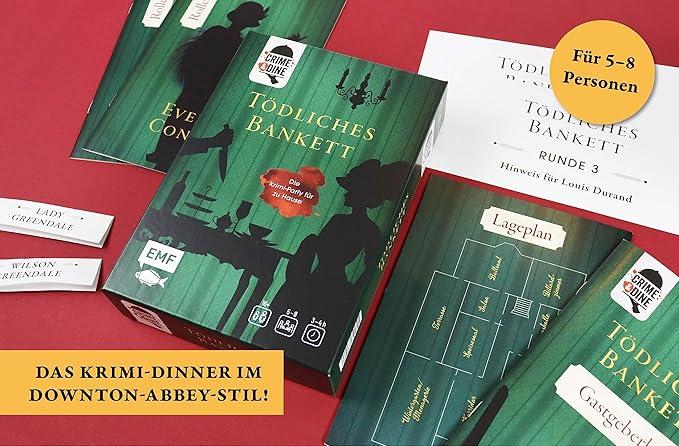 Produktbild Crime & Dine – Das Krimi-Dinner-Set: Tödliches Bankett (Deutsch, Business Elephant Paperdice Solutions GmbH, 2022)
