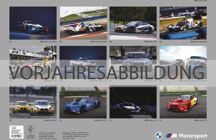 Produktbild BMW M Motorsport Wandkalender 2026 (49.5 x 34 cm)