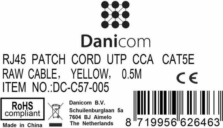Produktbild Dsit CAT 5e Netzwerkkabel U/UTP (U/UTP, CAT5e, 0.50 m)