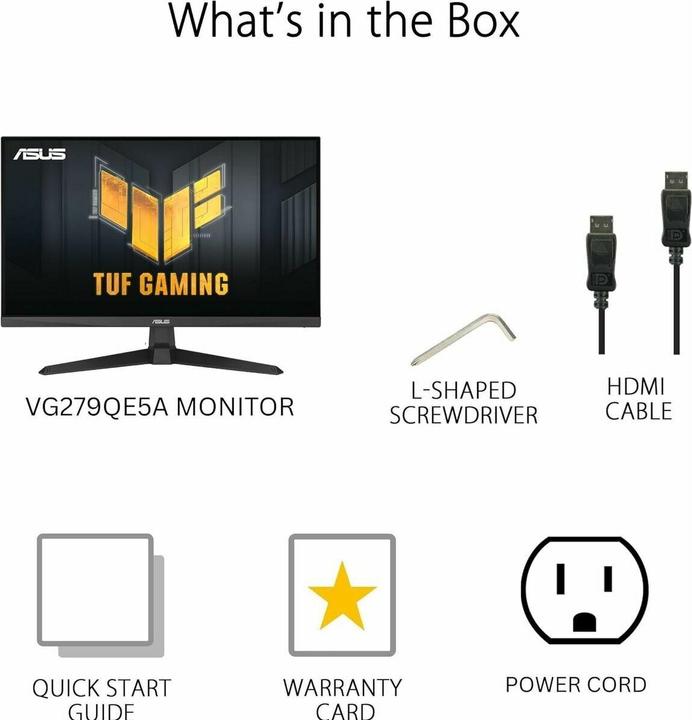 Actual product image ASUS TUF Gaming VG279QE5A Gaming Monitor (1920 x 1080 pixels, 27")