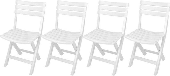 Produktbild ProGarden Zestaw 4 Krzeseł Cateringowych Plastikowy Skladancyh Komodo Biały