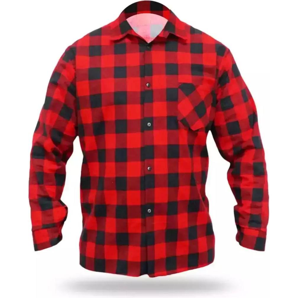 Dedra, Herren, Hemd, rotes Flanellhemd, Grösse XXL, 100 % Baumwolle (BH51F1-XXL), Rot, (XXL)