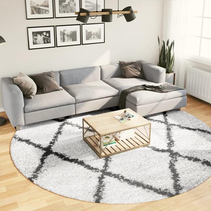 Actual product image vidaXL Shaggy high pile modern carpet Ø 280 cm (280 x 280 cm)