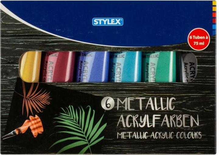 Productafbeelding Stylex Acrylverf 6er 75 ml veelkleurig (Veelkleurig metallic, 75 ml)