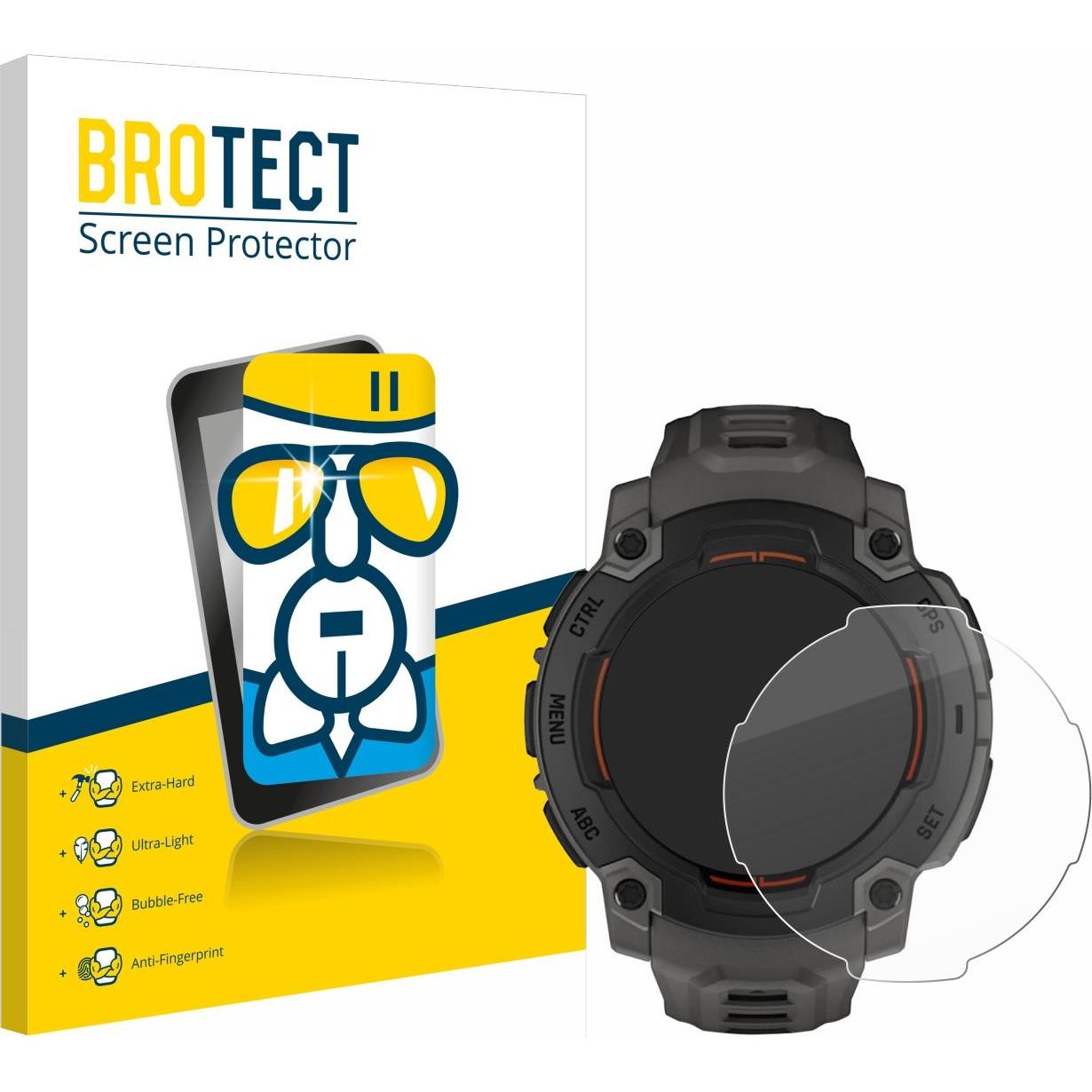 BROTECT Schutzglas Schutzfolie Displayschutz Display Schutz Glas Folie klar, Smartwatch Schutzfolie, Transparent