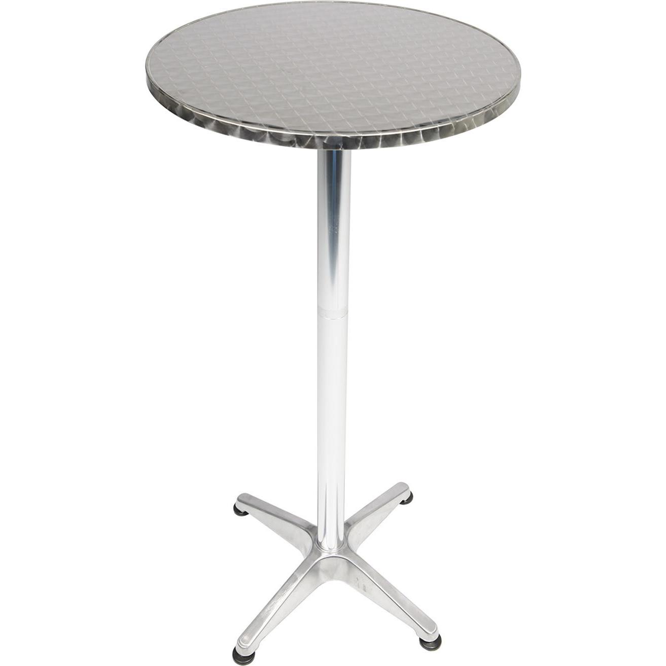 Mojawo, Gartentisch + Balkontisch, Bistrogarnitur 5-teilig Aluminium - Edelstahl (60 cm)