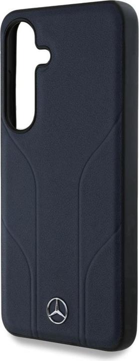 Produktbild Mercedes Leather Debossed Lines MagSafe Case for Samsung Galaxy S25 - Blue (Samsung Galaxy S25)