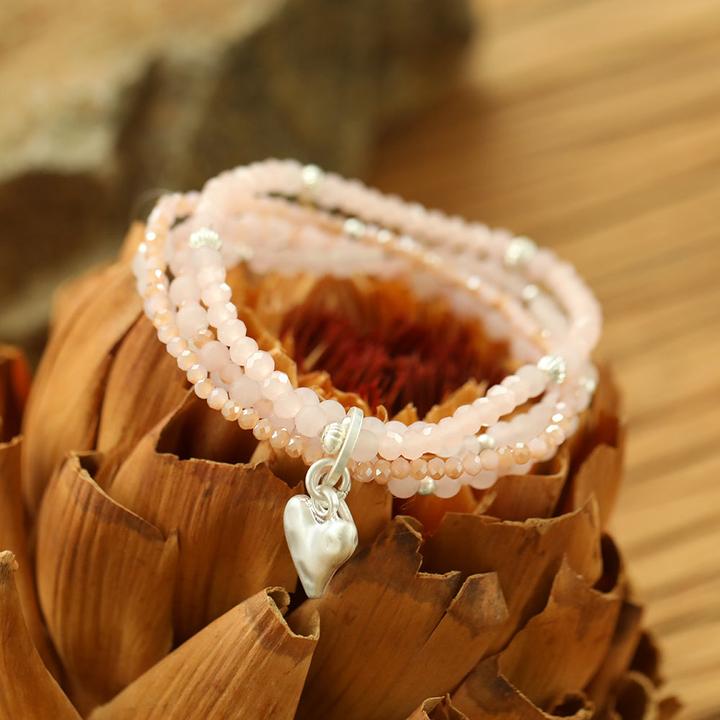 Immagine prodotto Andreani Bracciale con quarzo rosa autentico (8 cm, Rosa)