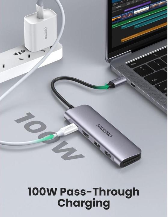 Productafbeelding Ugreen USB-C hub 6in1 (USB-C, 6 Havens)