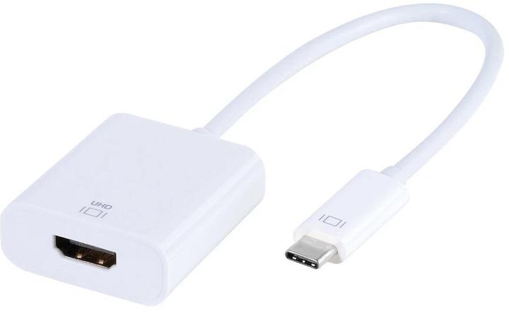 Vivanco 0,15 m USB-Typ-C-auf-HDMI-Adapter - Weiss (HDMI, 15 cm)