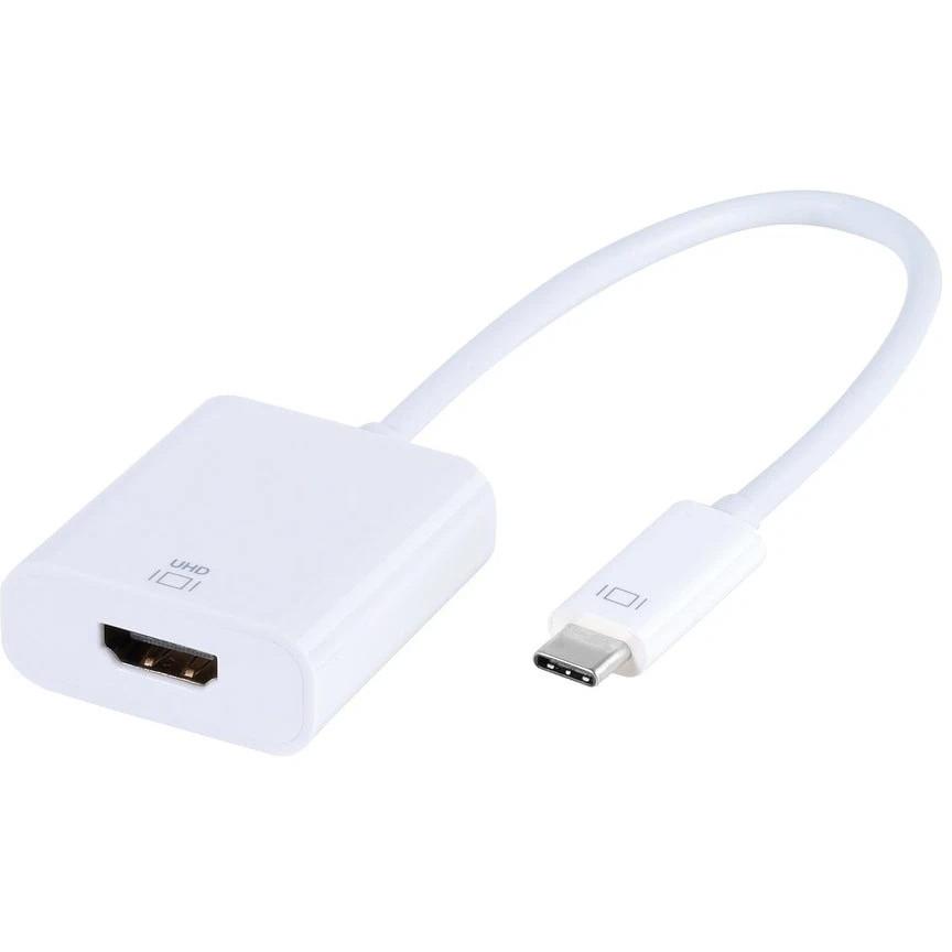 Vivanco 0,15 m USB-Typ-C-auf-HDMI-Adapter - Weiss (HDMI, 15 cm), Adattatore dati + video, Bianco