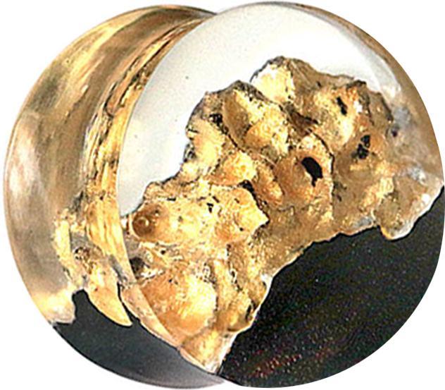 Immagine prodotto Star Piercing Spina svasata Golden Mountain Epoxy trasparente Arang Wood (senza ottone, Organico)