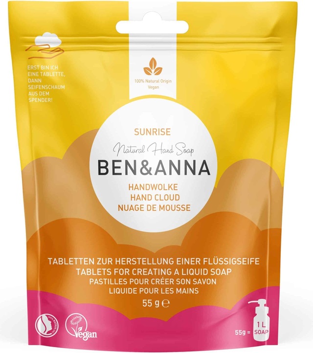 Produktbild Ben & Anna Set Handwolke Sunrise (Flüssigseife, 55 ml)