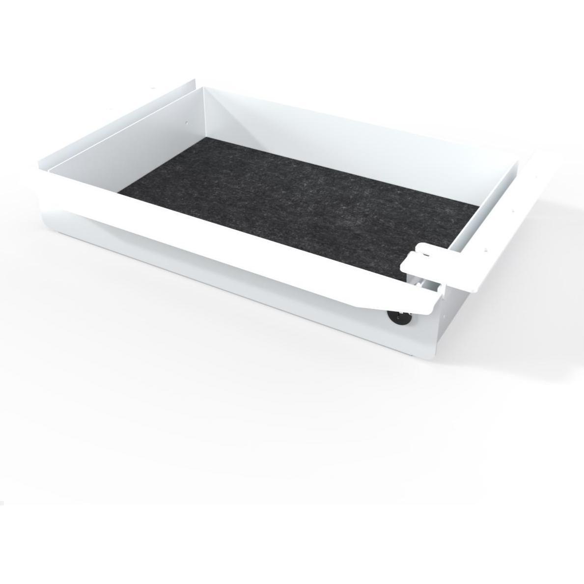 TecLines, Zubehör Büromöbel, TUS018W ausziehbare Unterbau Schublade, abschliessbar, weiss