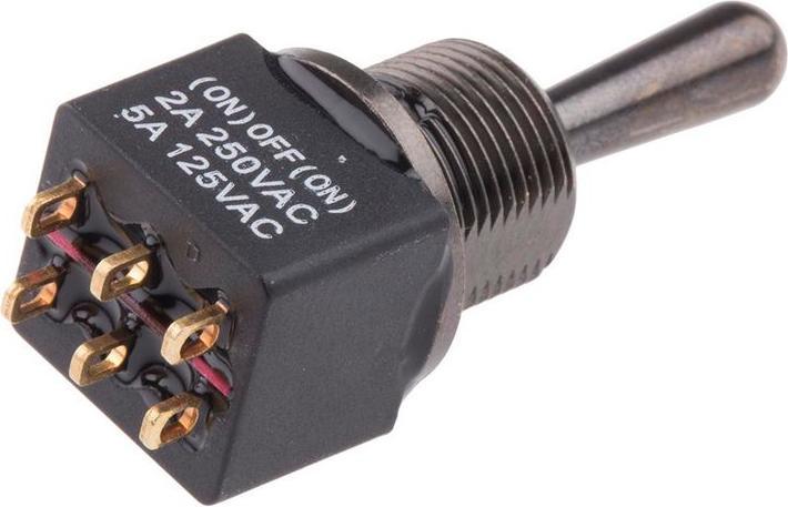 RS PRO Switch Toggle 12mm (on)-off-(on) IP67