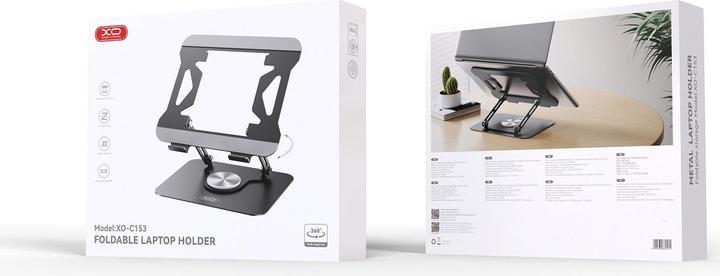 Produktbild xO Halter Ständer C153 schwarz für Laptop max 17,3"