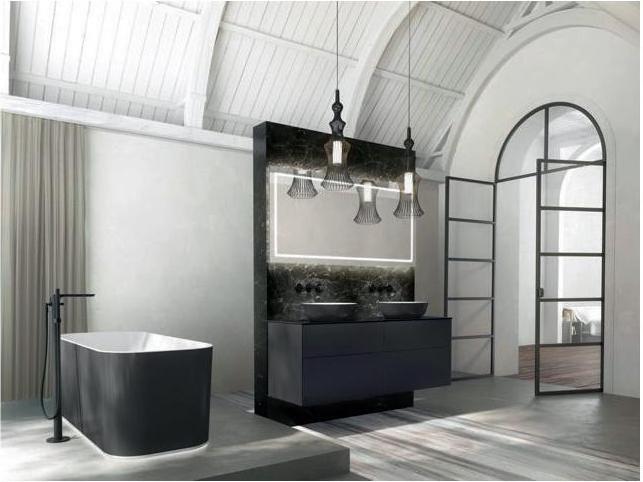 Actual product image Villeroy & Boch Artis countertop washbasin 43 cm round white/black 417943BCT8 (430 mm, 430 mm)