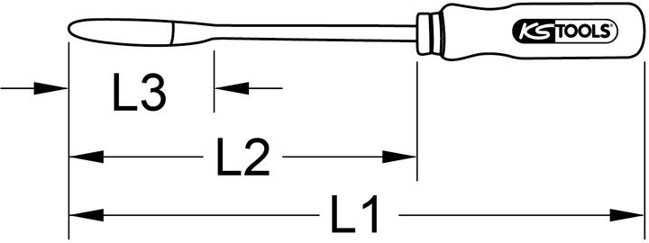 Actual product image KS Tools Half-round scraper/long solid scraper, 320mm (20 cm)