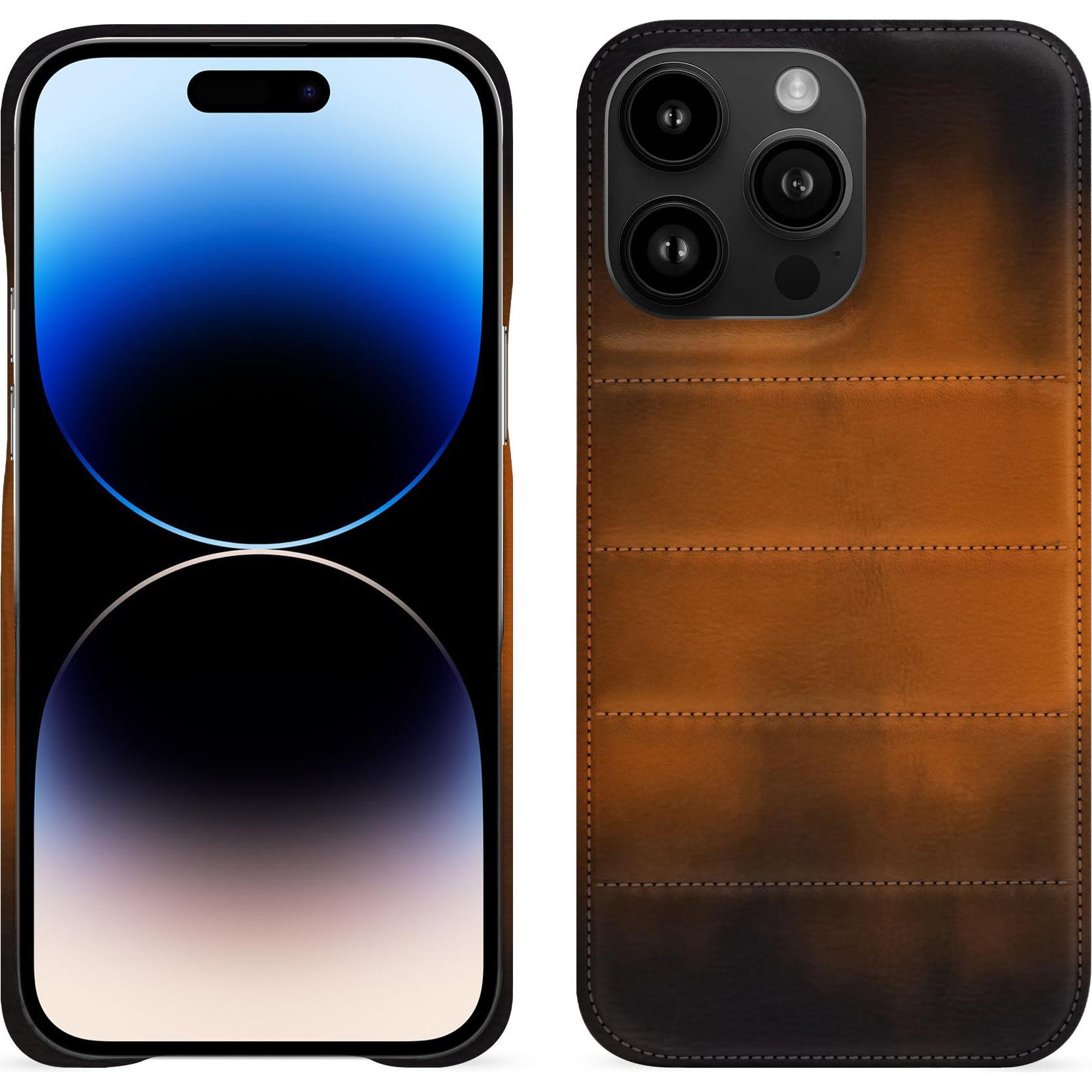 Noreve Lederschutzhülle (Apple iPhone 15 Pro Max), Smartphone Hülle, Braun
