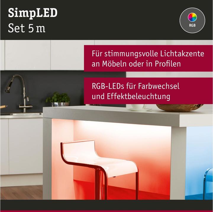 Image du produit Paulmann SimpLED Stripe (RGB, Violet, 500 cm, Intérieur)