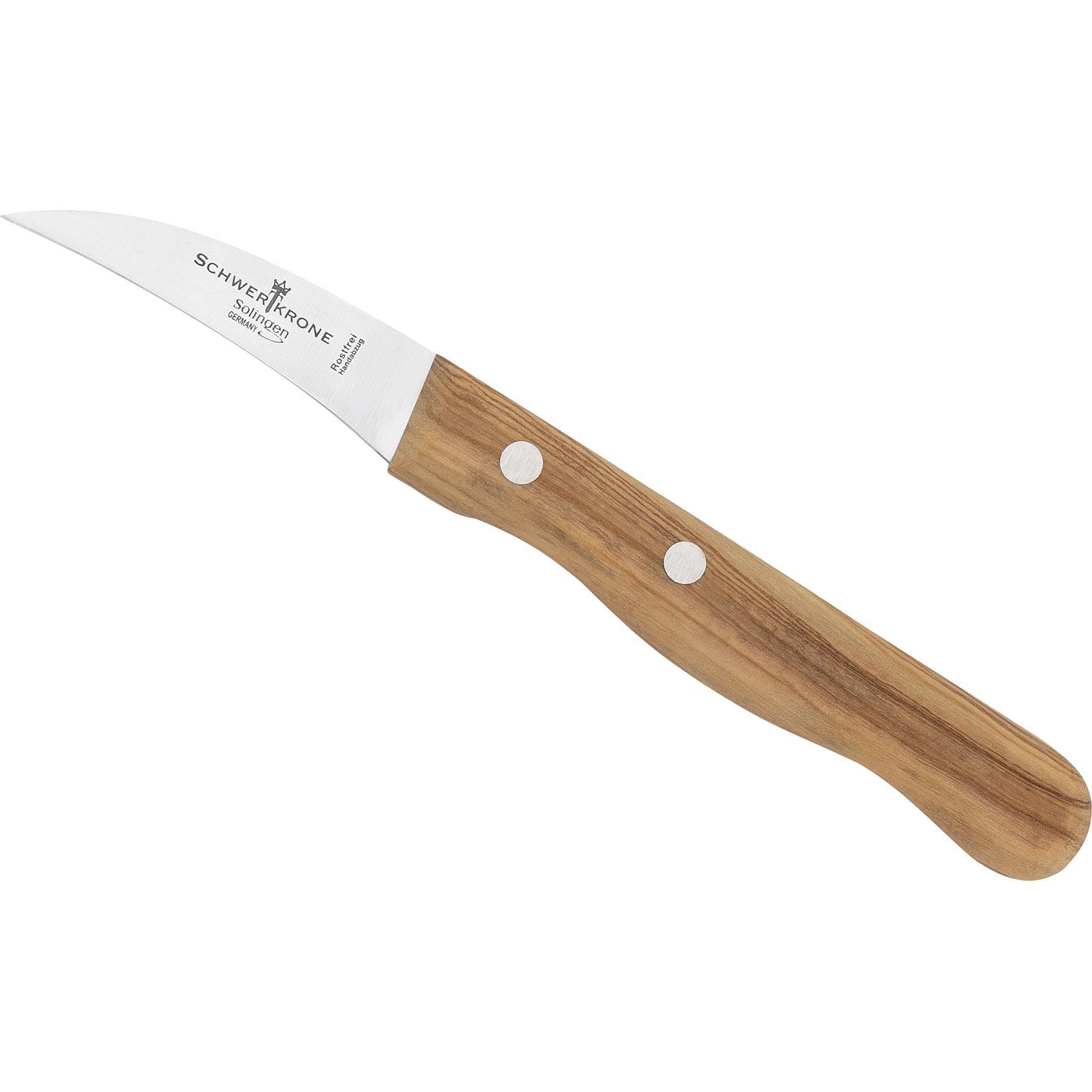 Schwertkrone Gemüsemesser O-holz gebogen, Küchenmesser, Braun