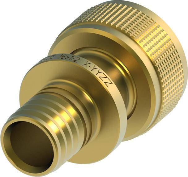 Actual product image TECE TECEflex quick adapter straight, silicon bronze, dim. 16x1/2/" (Press connection)