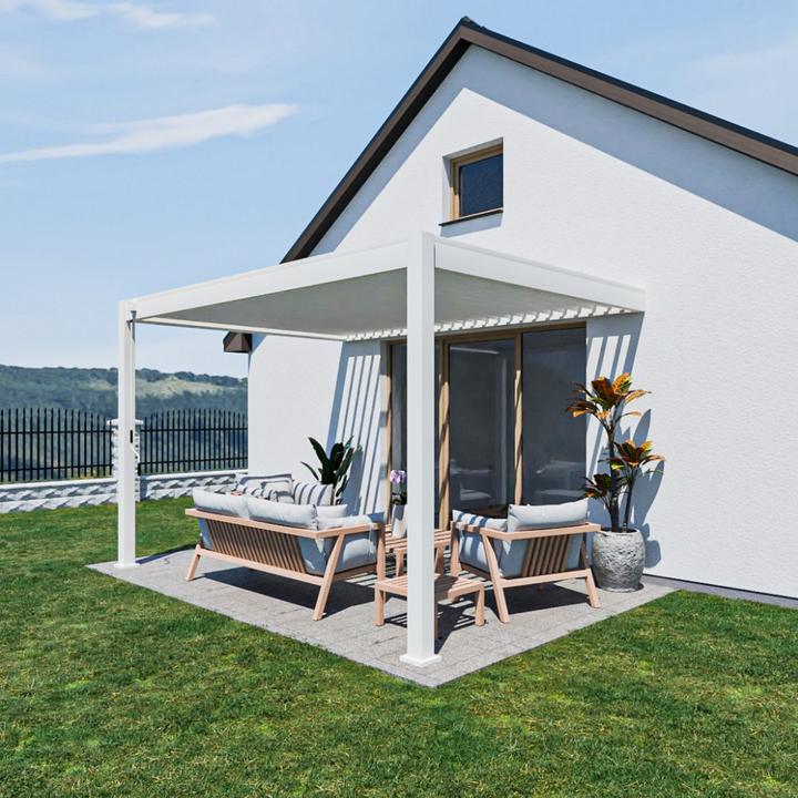 Immagine prodotto Weide Pergola a muro Deluxe Plus 3x4m Bianco (400 cm, 300 cm)