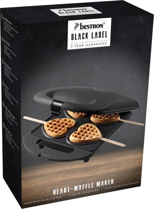 Actual product image Bestron Heart waffle maker, black