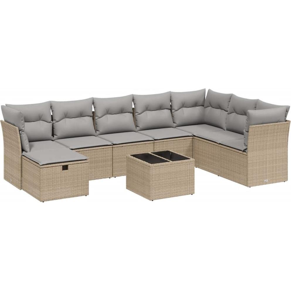 VidaXL, Gartenlounge, 10-tlg. Garten-Lounge-Set mit Kissen