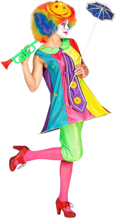Produktbild Widmann Clown Kleid mit Reifrock und Krawatte, Hose Damenkostüm (S)