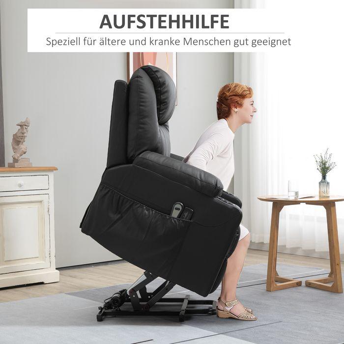 Image du produit Swisshandel24 Fauteuil releveur électrique, fauteuil de massage, avec fonction allongée, avec télécommande