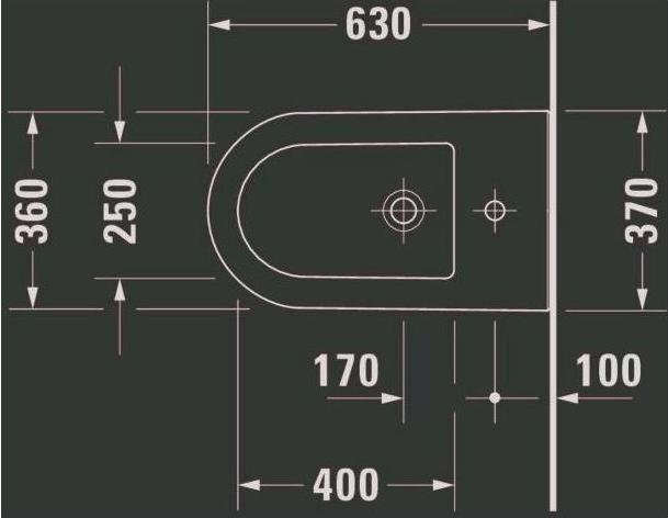 Produktbild Duravit Stand-Bidet DARLING NEW m ÜL HLB 370x630mm 1 Hahnloch weiss