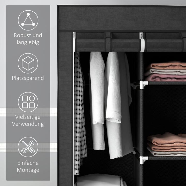 Image du produit Homcom Armoire en tissu avec armoire en tissu (125 x 43 x 162,5 cm)