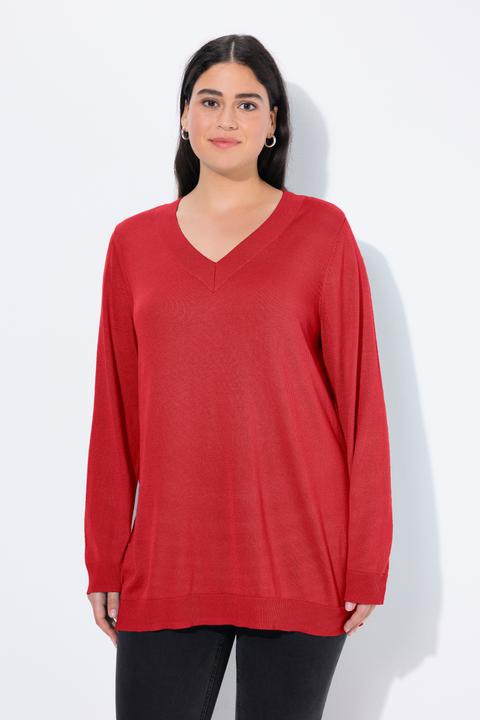 Immagine prodotto Ulla Popken Maglione in morbida maglia fine con scollo a V e maniche lunghe (54)