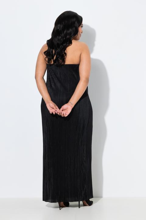 Produktbild Ulla Popken Plissee-Maxikleid, elastischer Ausschnitt, schulterfrei (54)