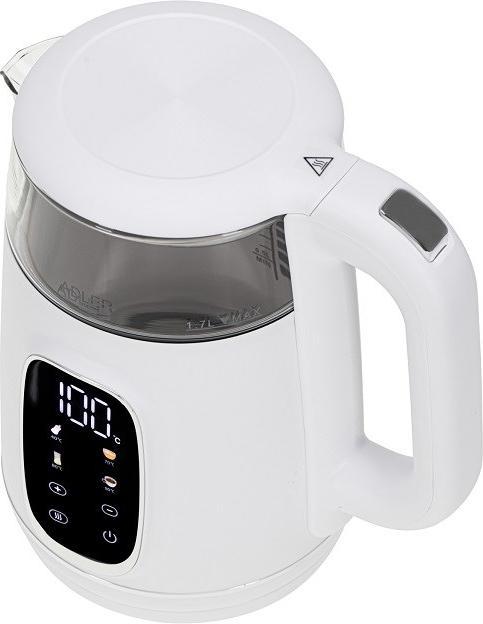 Produktbild Adler AD 1305 elektrischer Wasserkocher weiss/silbern (1.70 l)