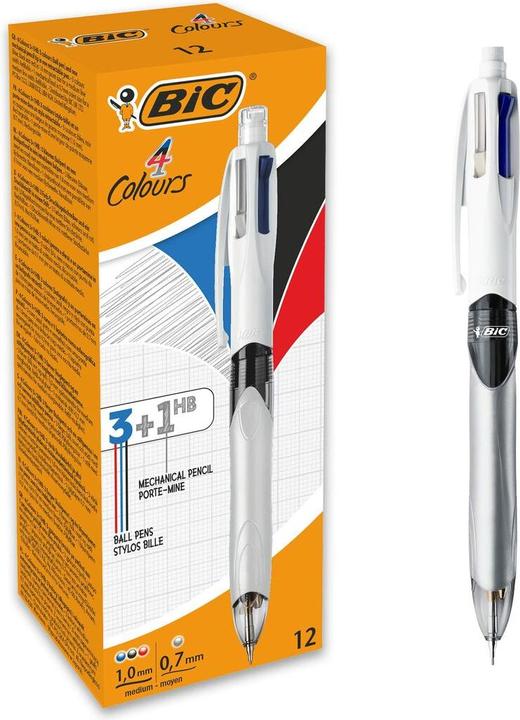 Produktbild Bic Kugelschreiber M/HB 942104 4Colours Multifun. 12 Stück (Weiss, Grau, 12 x)